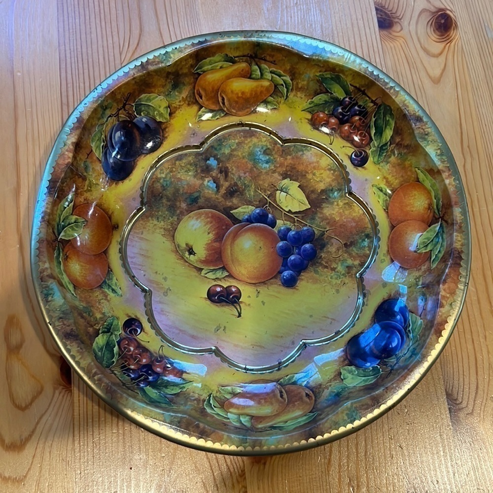 Daher Decorated Ware Metal Fruit Bowl Vintage